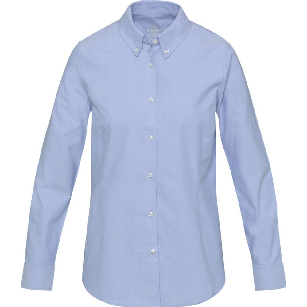 Light Blue - Front - Elevate NXT Womens-Ladies Sphene Oxford Shirt