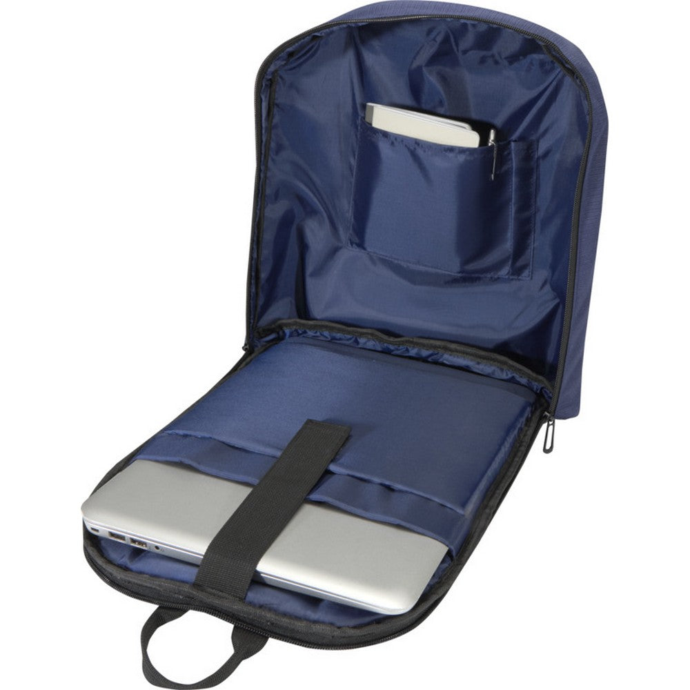 Navy - Close up - Floso Luma Recycled Anti-Theft 10L Backpack