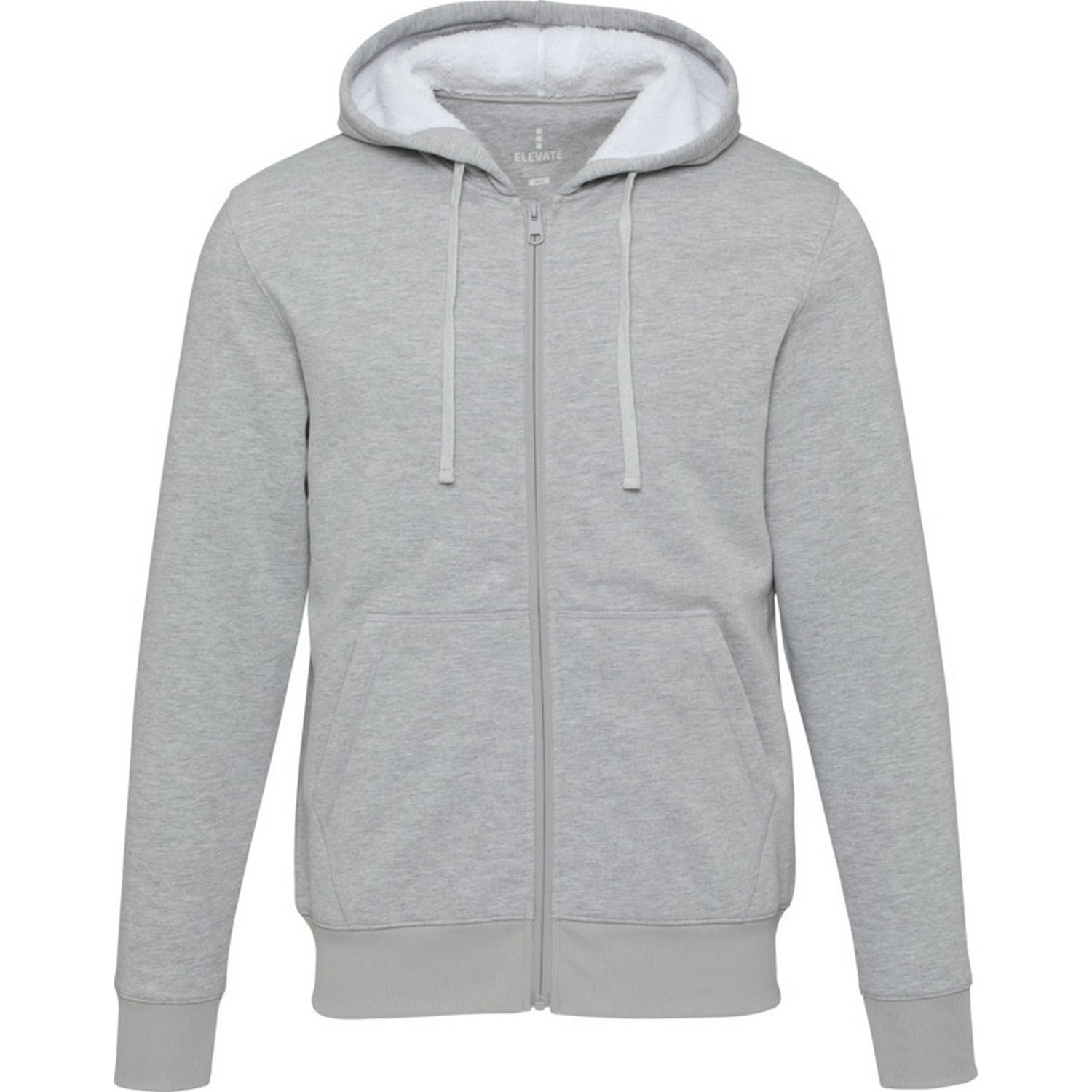Heather Grey - Front - Elevate NXT Unisex Adult Natron Sherpa Full Zip Hoodie