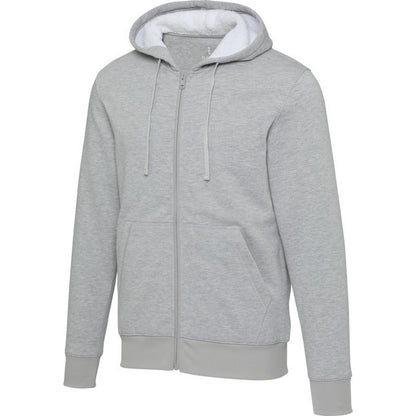 Heather Grey - Side - Elevate NXT Unisex Adult Natron Sherpa Full Zip Hoodie