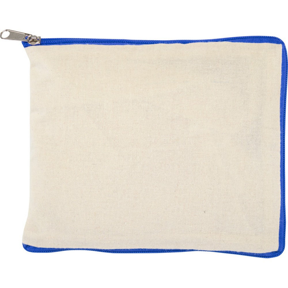 Natural-Royal Blue - Side - Floso Sierra Recycled Cotton Foldable 7L Tote Bag