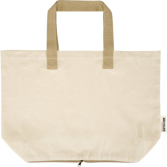 Natural - Front - Floso Sierra Recycled Cotton Foldable 7L Tote Bag