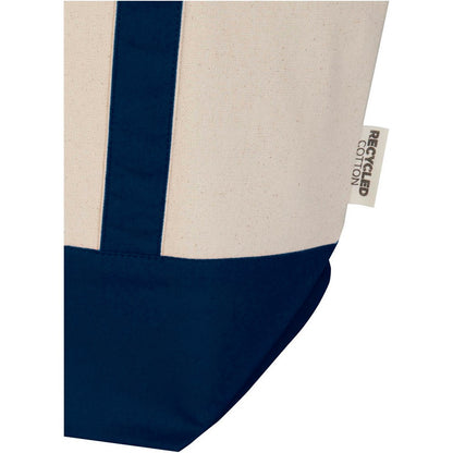 Navy-Natural - Side - Floso Sam Recycled Cotton Mini Tote Bag