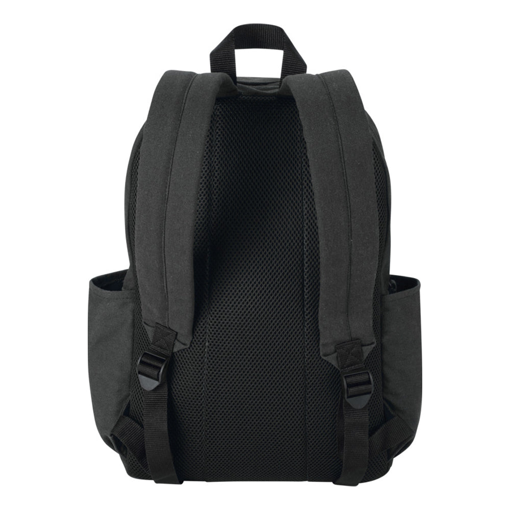 Black - Back - Floso Zaino Plain Recycled Canvas 16L Backpack