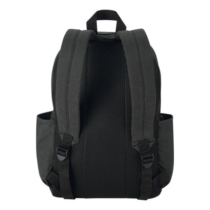 Black - Back - Floso Zaino Plain Recycled Canvas 16L Backpack