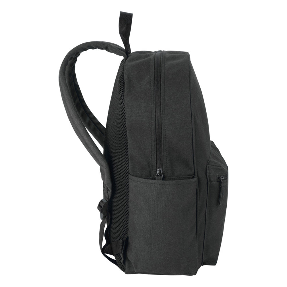 Black - Side - Floso Zaino Plain Recycled Canvas 16L Backpack