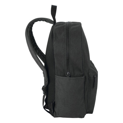 Black - Side - Floso Zaino Plain Recycled Canvas 16L Backpack