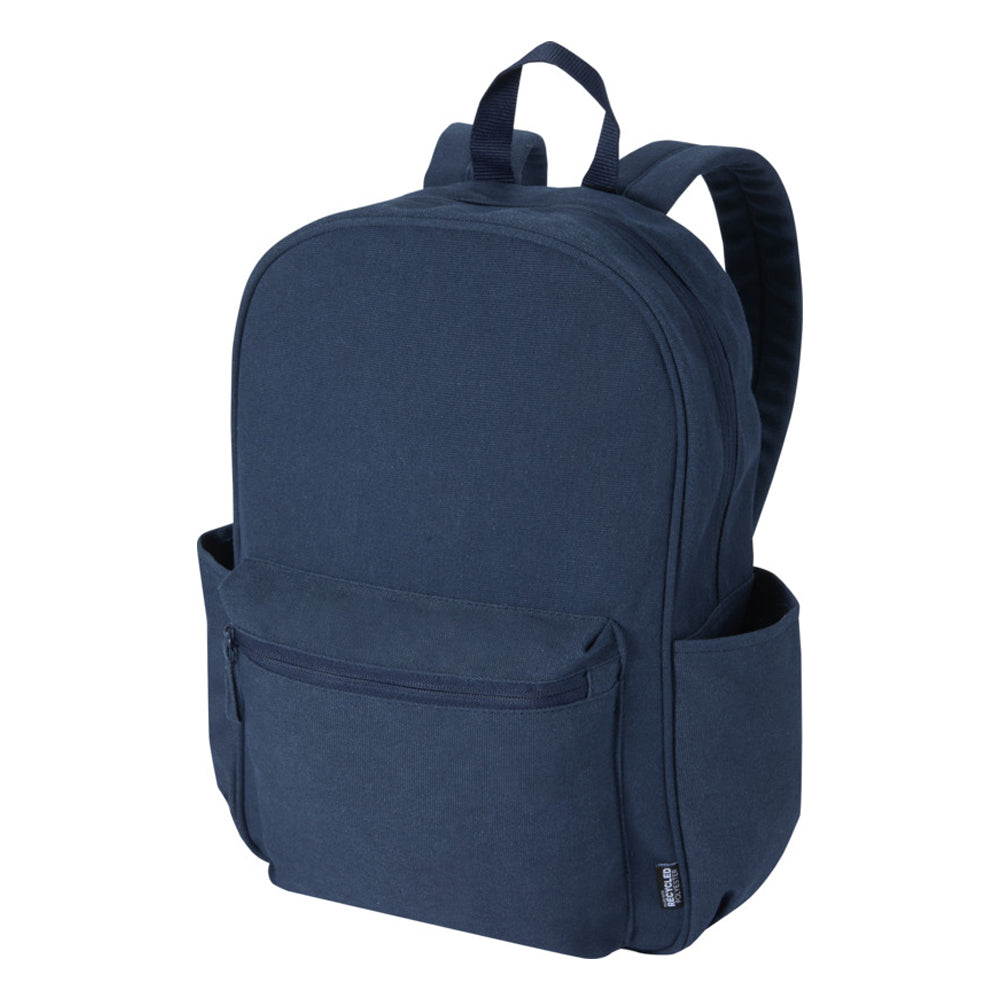 Navy - Back - Floso Zaino Plain Recycled Canvas 16L Backpack