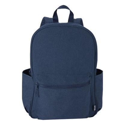 Navy - Close up - Floso Zaino Plain Recycled Canvas 16L Backpack