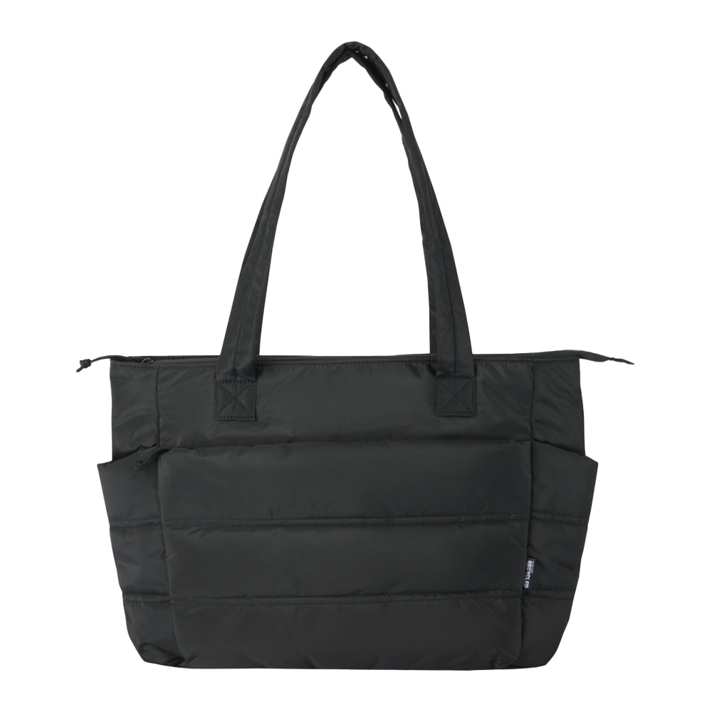 Black - Side - Floso Plain Recycled Puffer 18L Tote Bag