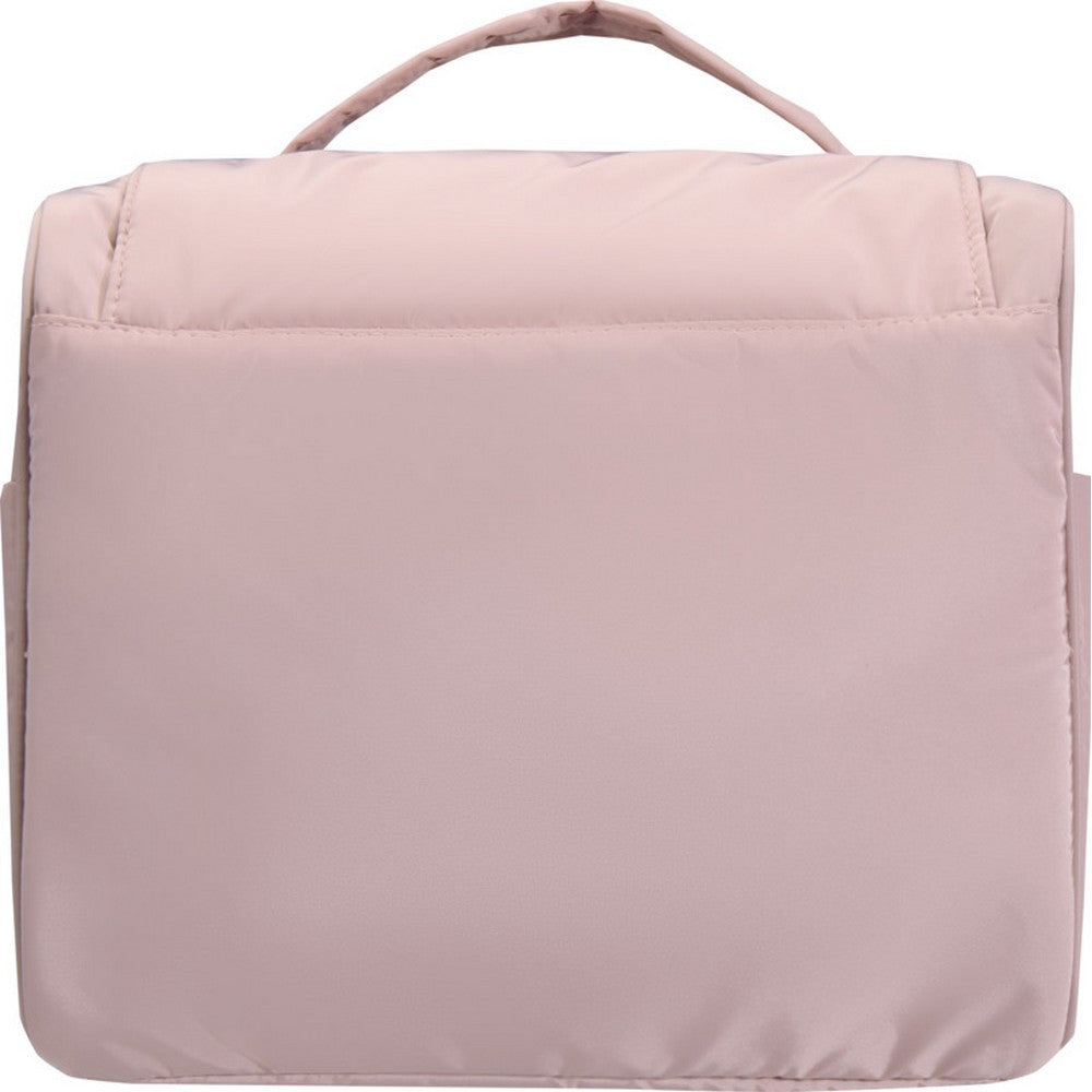 Dusty Pink - Back - Floso Beauty Hanging Recycled Puffer 8L Toiletry Bag