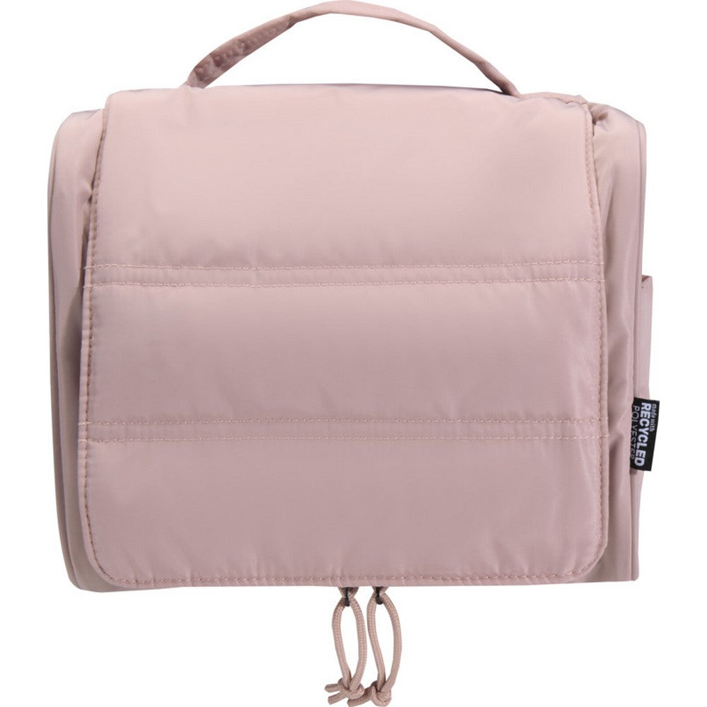 Dusty Pink - Side - Floso Beauty Hanging Recycled Puffer 8L Toiletry Bag