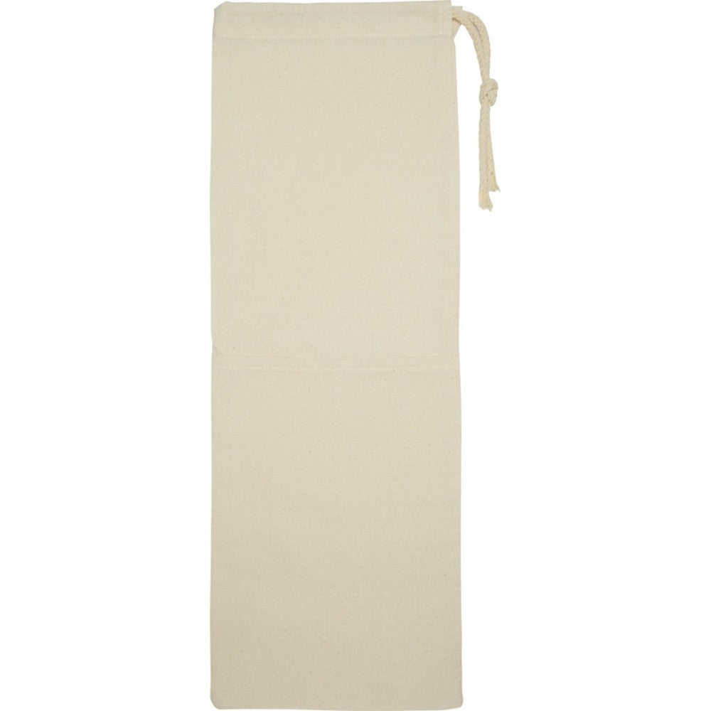 Natural - Front - Floso Nola Plain Cotton Drawstring Bag