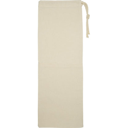 Natural - Front - Floso Nola Plain Cotton Drawstring Bag