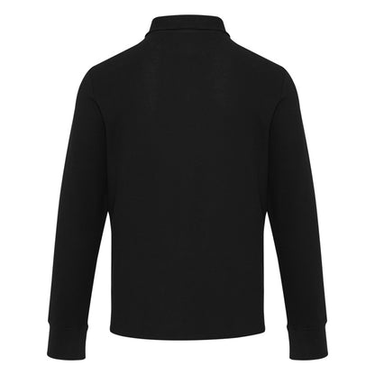 Black - Back - Zeus Unisex Adult Quarter Zip Long-Sleeved Polo Shirt