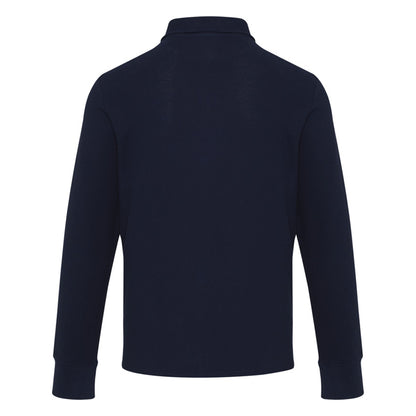 Navy - Back - Zeus Unisex Adult Quarter Zip Long-Sleeved Polo Shirt