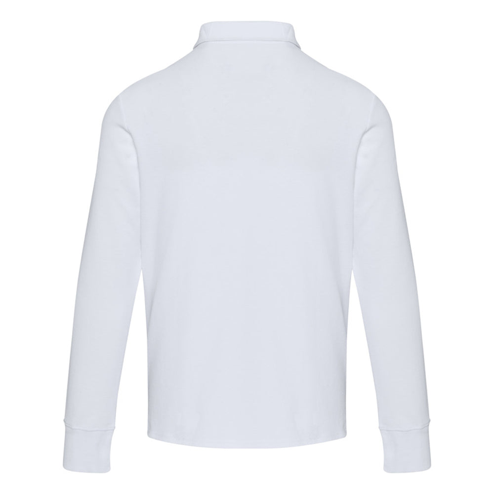 White - Back - Zeus Unisex Adult Quarter Zip Long-Sleeved Polo Shirt
