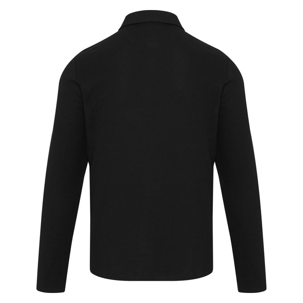 Black - Back - Elevate Unisex Adult Apollo Long-Sleeved Polo Shirt