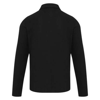 Black - Back - Elevate Unisex Adult Apollo Long-Sleeved Polo Shirt