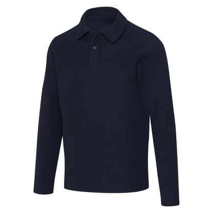 Navy - Front - Elevate Unisex Adult Apollo Long-Sleeved Polo Shirt