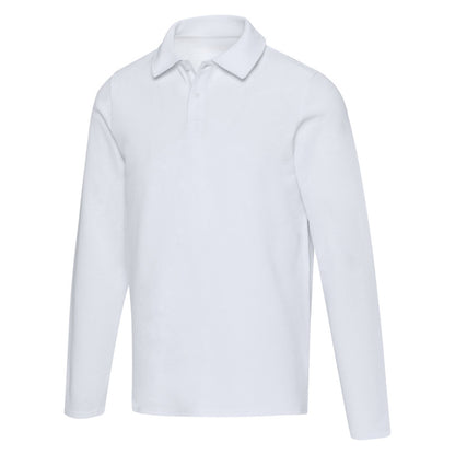 White - Front - Elevate Unisex Adult Apollo Long-Sleeved Polo Shirt