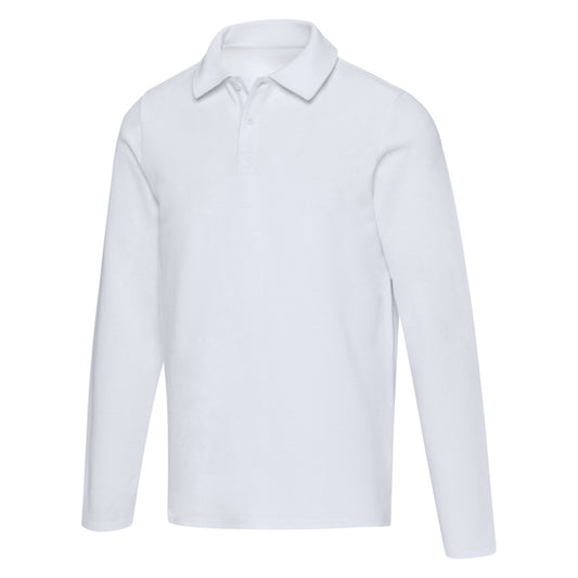 White - Front - Elevate Unisex Adult Apollo Long-Sleeved Polo Shirt