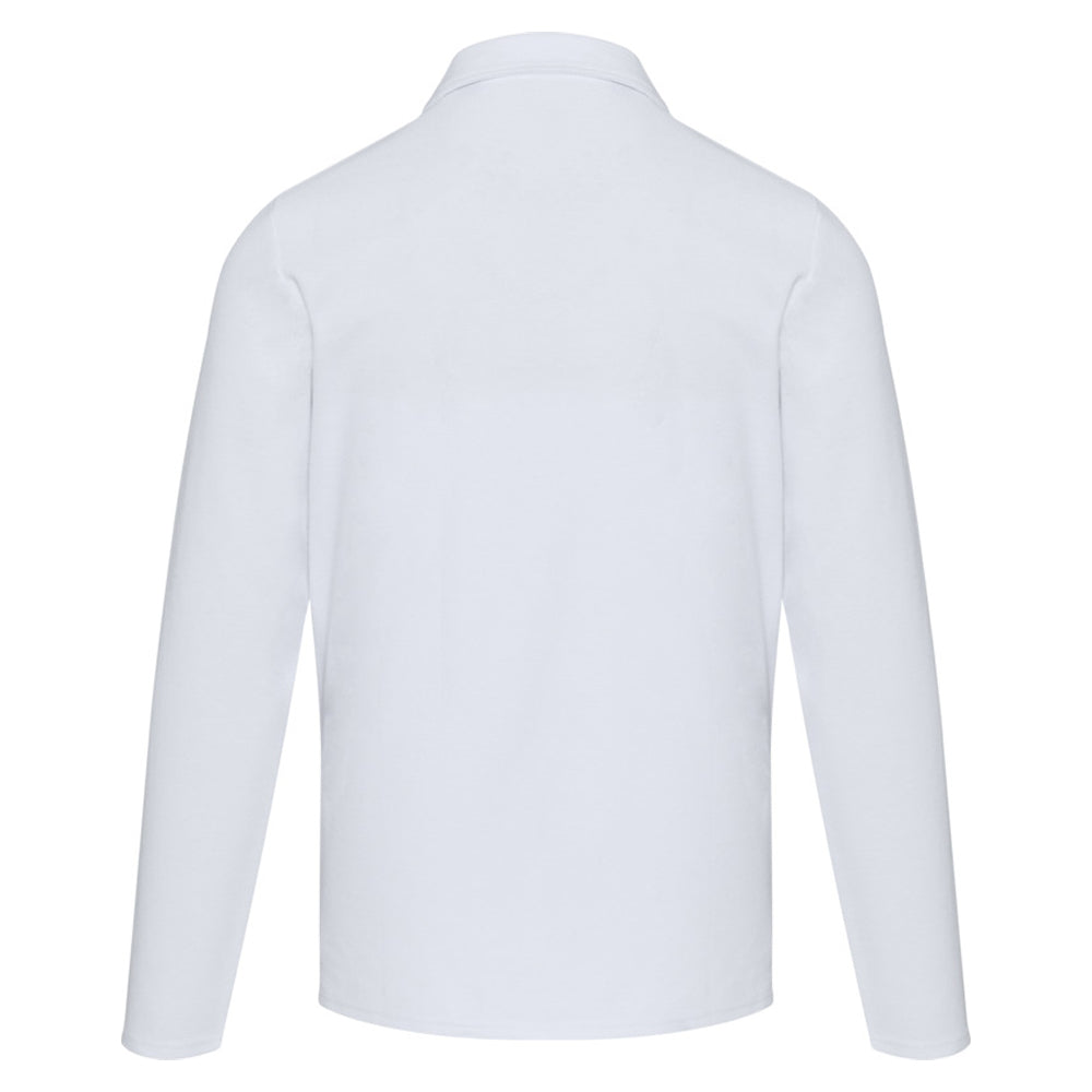 White - Back - Elevate Unisex Adult Apollo Long-Sleeved Polo Shirt