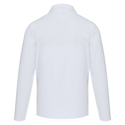 White - Back - Elevate Unisex Adult Apollo Long-Sleeved Polo Shirt