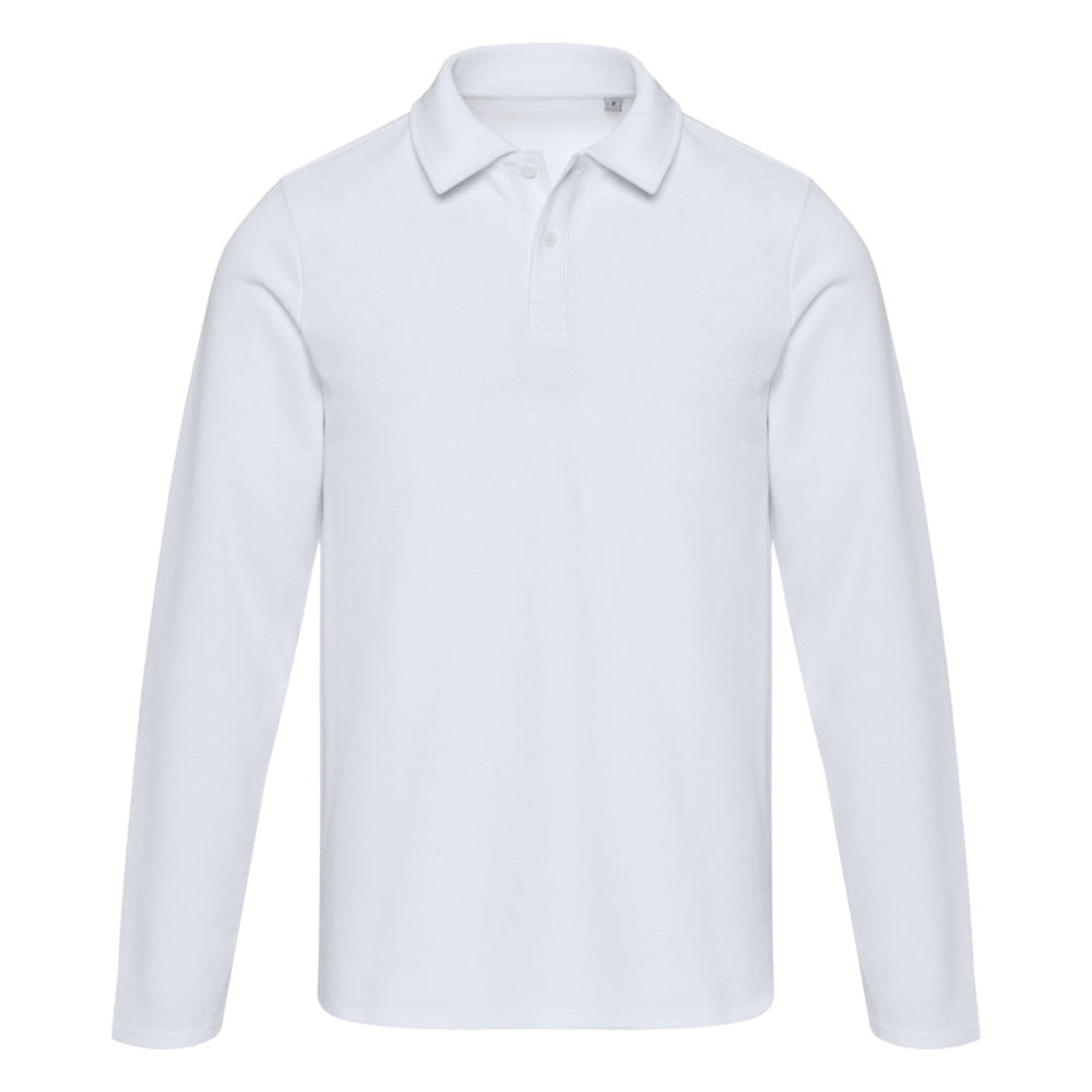 White - Side - Elevate Unisex Adult Apollo Long-Sleeved Polo Shirt