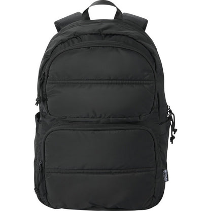 Black - Front - Floso Puffer Recycled 18L Laptop Backpack