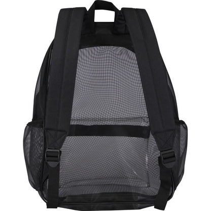Black - Back - Floso Plain Mesh Backpack