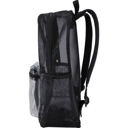 Black - Side - Floso Plain Mesh Backpack