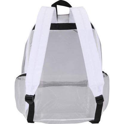 White - Back - Floso Plain Mesh Backpack
