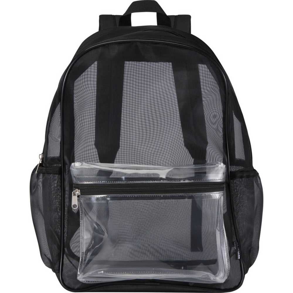 Black - Front - Floso Plain Mesh Backpack