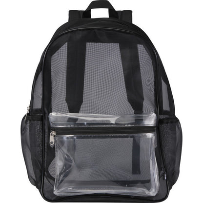 Black - Front - Floso Plain Mesh Backpack