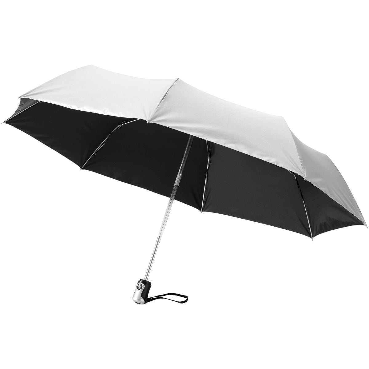 Silver - Front - Bullet 21.5in Alex 3-Section Auto Open And Close Umbrella