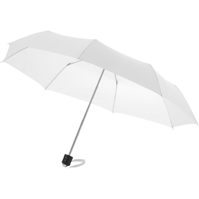 White - Front - Bullet 21.5in Ida 3-Section Umbrella