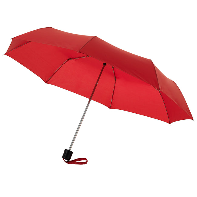 Red - Front - Bullet 21.5in Ida 3-Section Umbrella