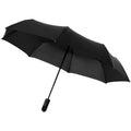 Solid Black - Front - Marksman 21.5 Inch Traveller 3-Section Auto Open & Close Umbrella