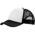 Solid Black-White - Front - Bullet Trucker 5 Panel Cap