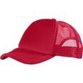 Red - Front - Bullet Trucker 5 Panel Cap