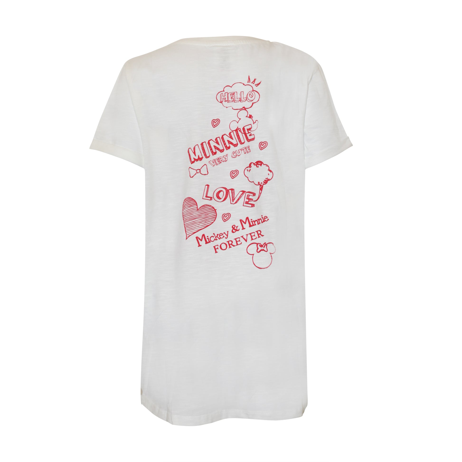 White - Back - Disney Girls Love Minnie Mouse T-Shirt