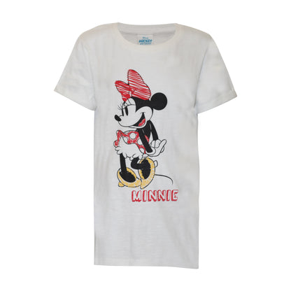 White - Front - Disney Girls Love Minnie Mouse T-Shirt