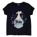 Black-Silver - Front - Trolls World Tour Girls Poppy Silhouette Front Tie T-Shirt
