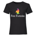 Black - Front - Free Fortnite Girls Rainbow Llama T-Shirt