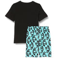 Black-Teal - Back - Fortnite Boys Gradient Logo Short Pyjama Set