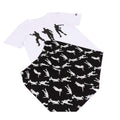 White-Black - Side - Fortnite Boys Dancing Emotes Short Pyjama Set