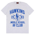 Heather Grey-Blue - Front - Stranger Things Mens Hawkins Middle School AV Club T-Shirt