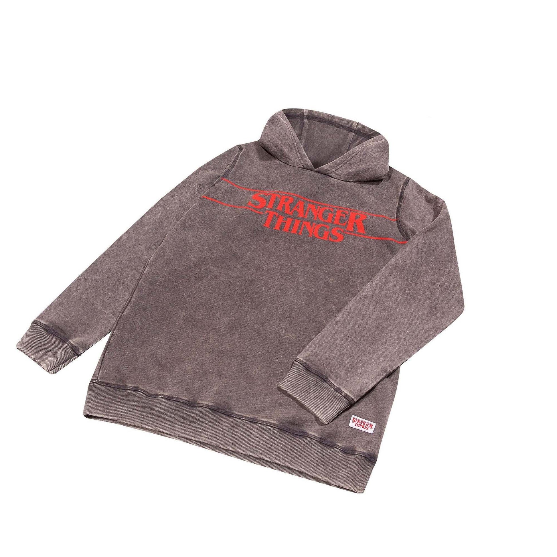 Charcoal - Back - Stranger Things Unisex Adult The Upside Down Characters Hoodie