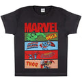 Black - Side - Avengers Assemble Boys Comic Strips T-Shirt